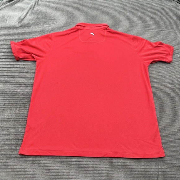 Tommy Bahama Polo Shirt Men Medium Red Polyester Short Sleeve Golf Golfing. - Picture 2 of 11